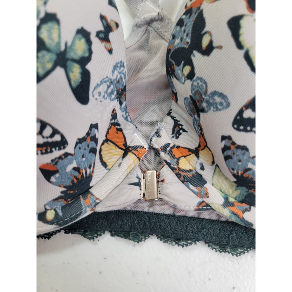 Adore Me Racerback Underwire Bra‎ Multicolor Butterflies Front Closure Size 32C - Picture 2 of 7
